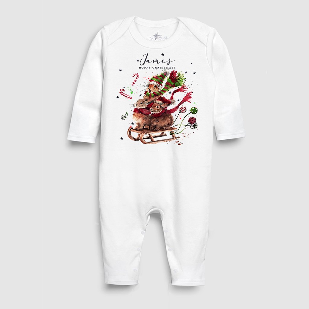 Sleigh Bunnies Christmas Sleepsuit