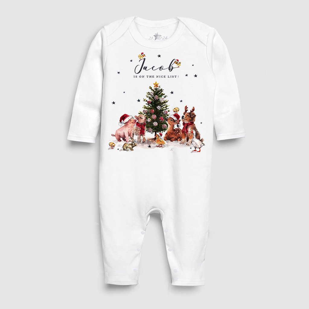 Christmas Farm Scene Sleepsuit