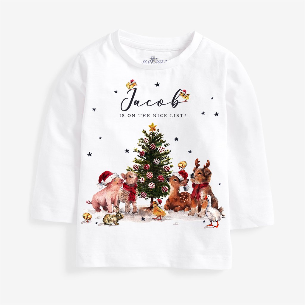 Christmas Farm Scene Newborn Tee