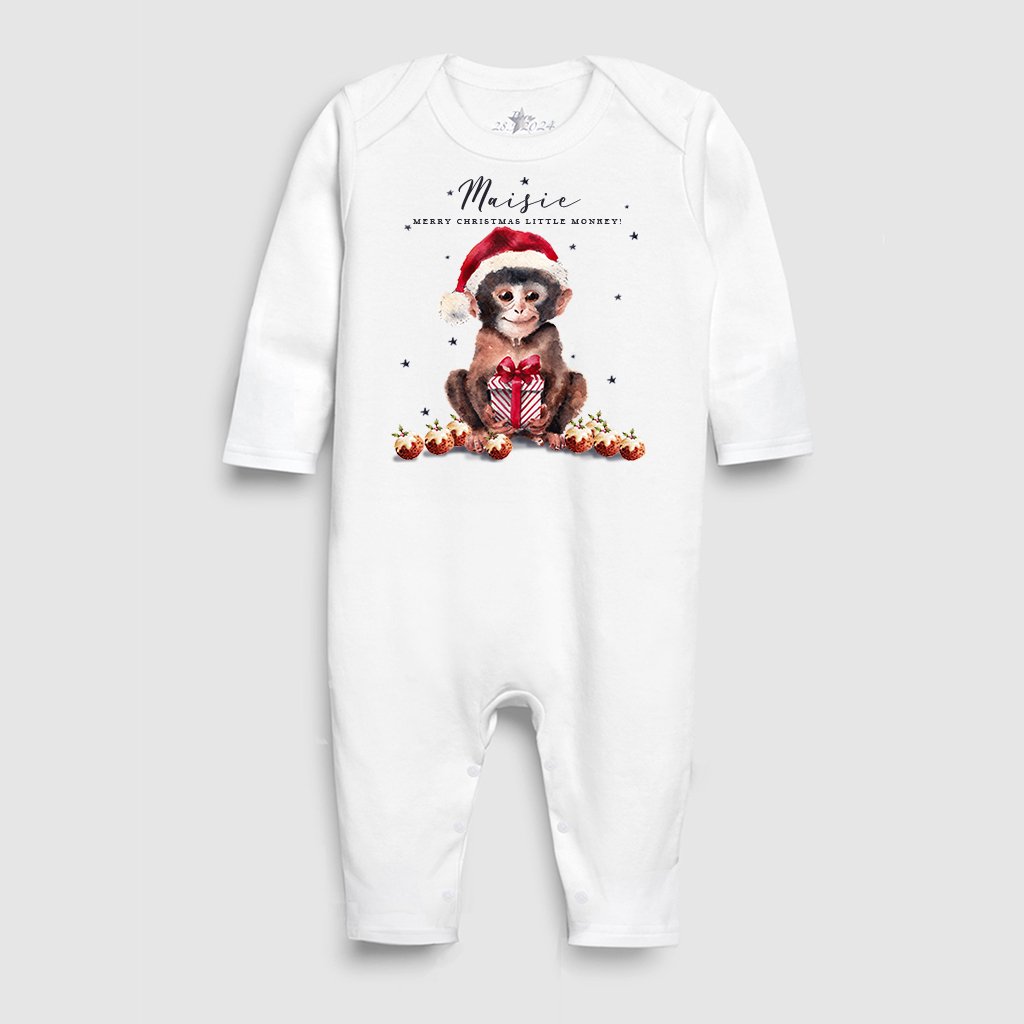 Christmas Monkey Sleepsuit