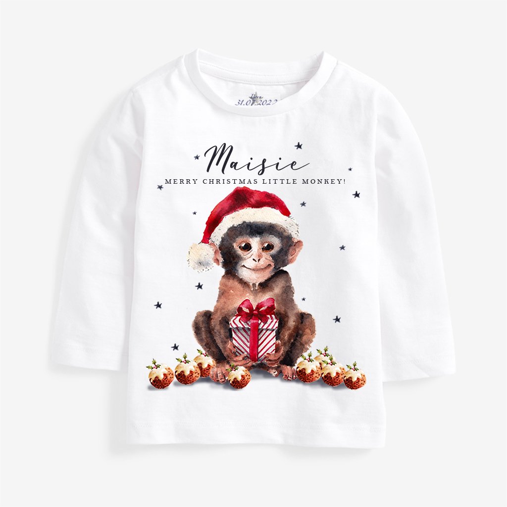 Christmas Monkey Newborn Tee