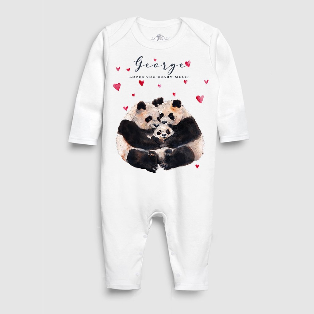 Valentine panda Sleepsuit