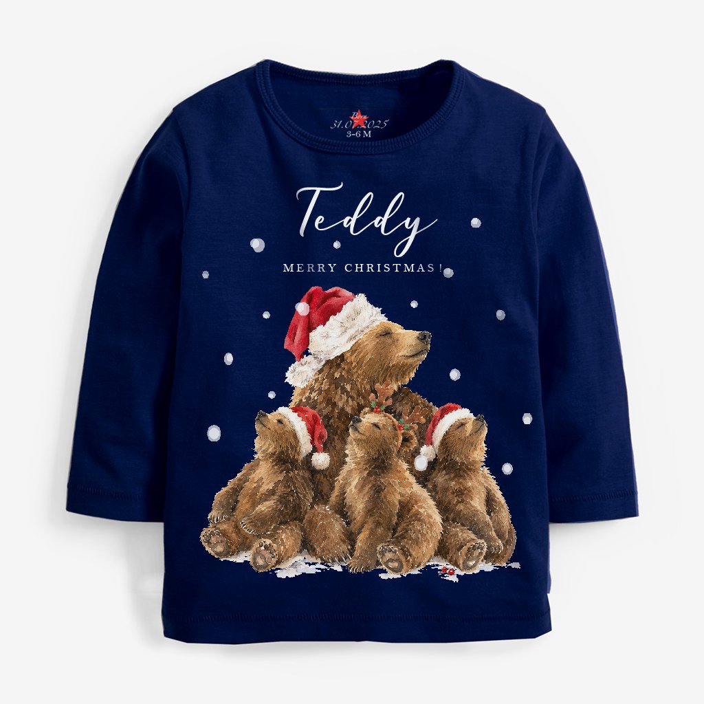 Christmas Bear Family Newborn Tee