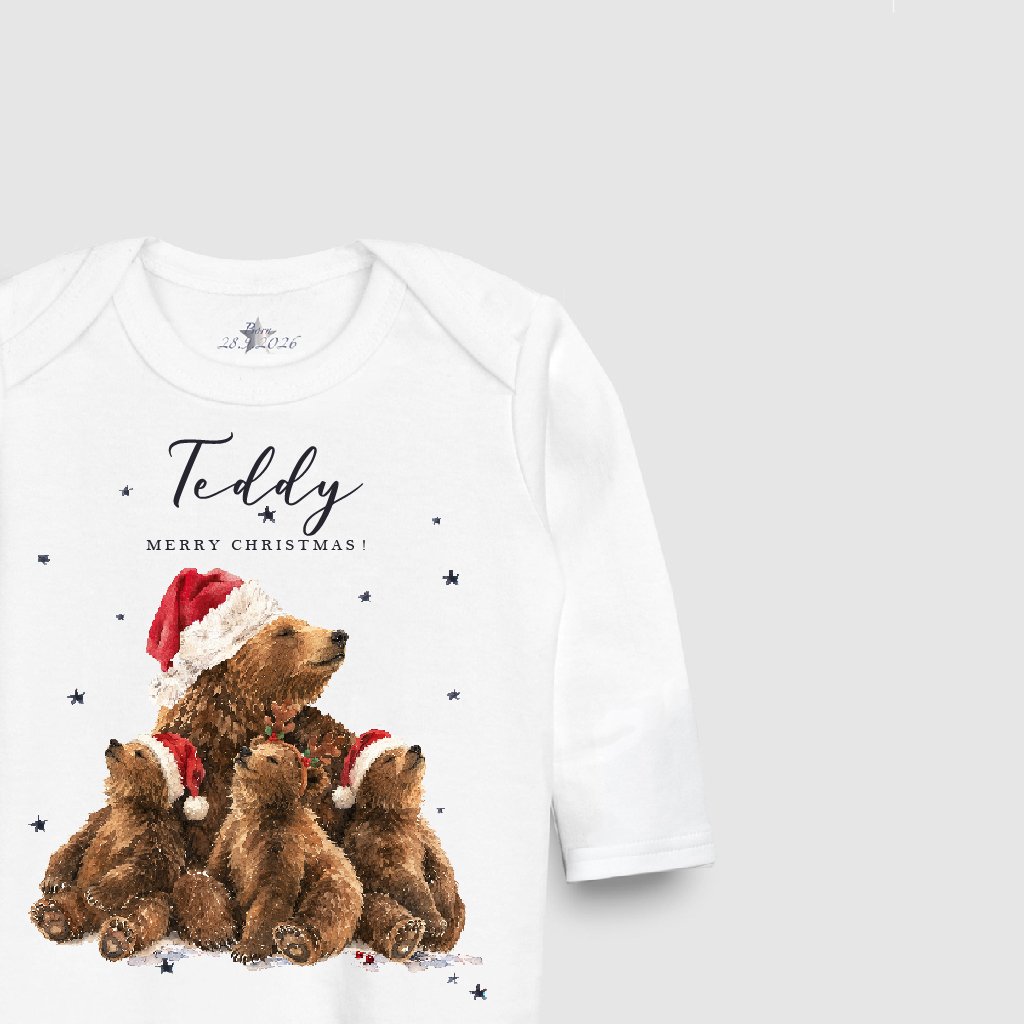 Christmas Bear Family Sleepsuit - Image 2