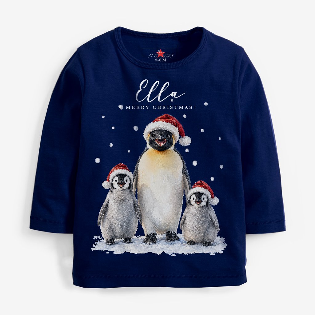 Penguin Christmas Newborn Tee - Image 4